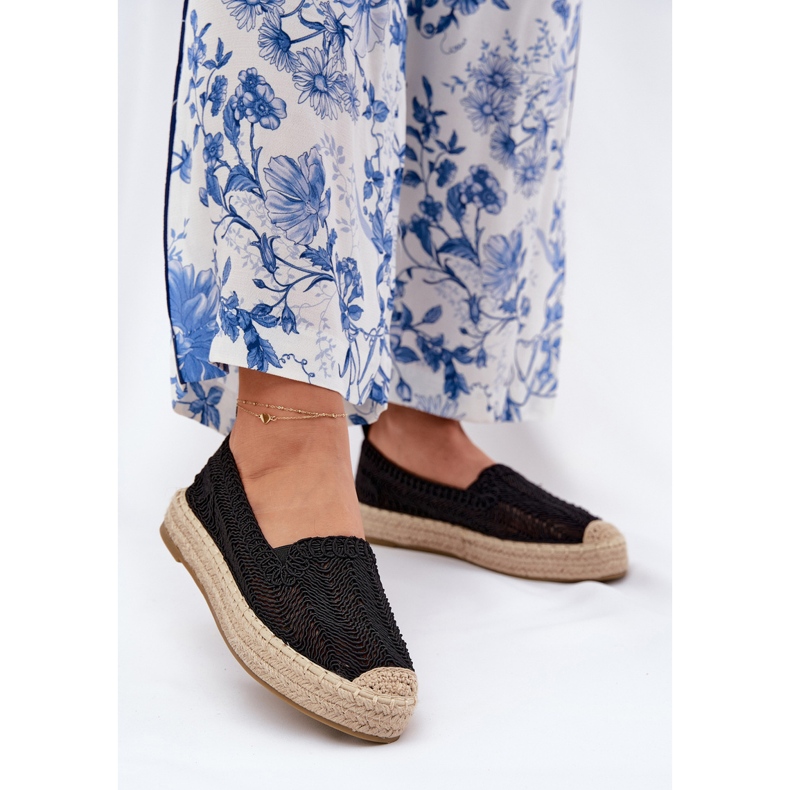 Kvinders espadrilles på Vinceza 17392 Black Platform sort 2