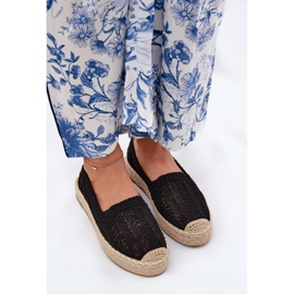 Kvinders espadrilles på Vinceza 17392 Black Platform sort 5
