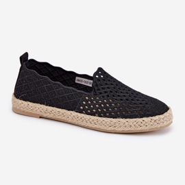 Kvinders espadrilles med Vinceza 13625 sort fletning 4