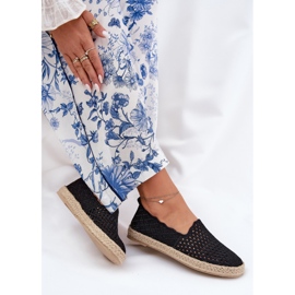 Kvinders espadrilles med Vinceza 13625 sort fletning 6