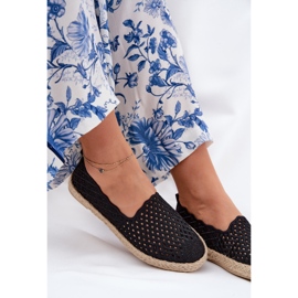 Kvinders espadrilles med Vinceza 13625 sort fletning 7