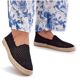 Kvinders espadrilles med Vinceza 13625 sort fletning 8