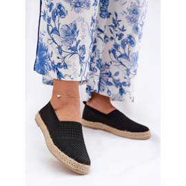 Kvinders espadrilles med Vinceza Braid 13624 Sort 2