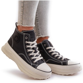 Kvinders sneakers på platformen Big Star OO274063 Sort platform 4