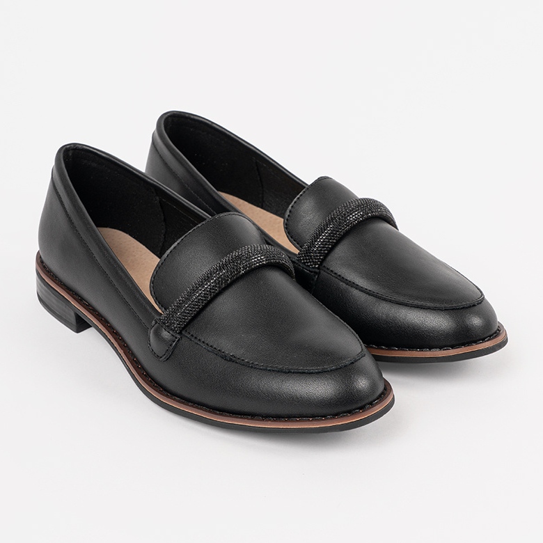 Sorte loafers med Sergio Leone læderindsats 1