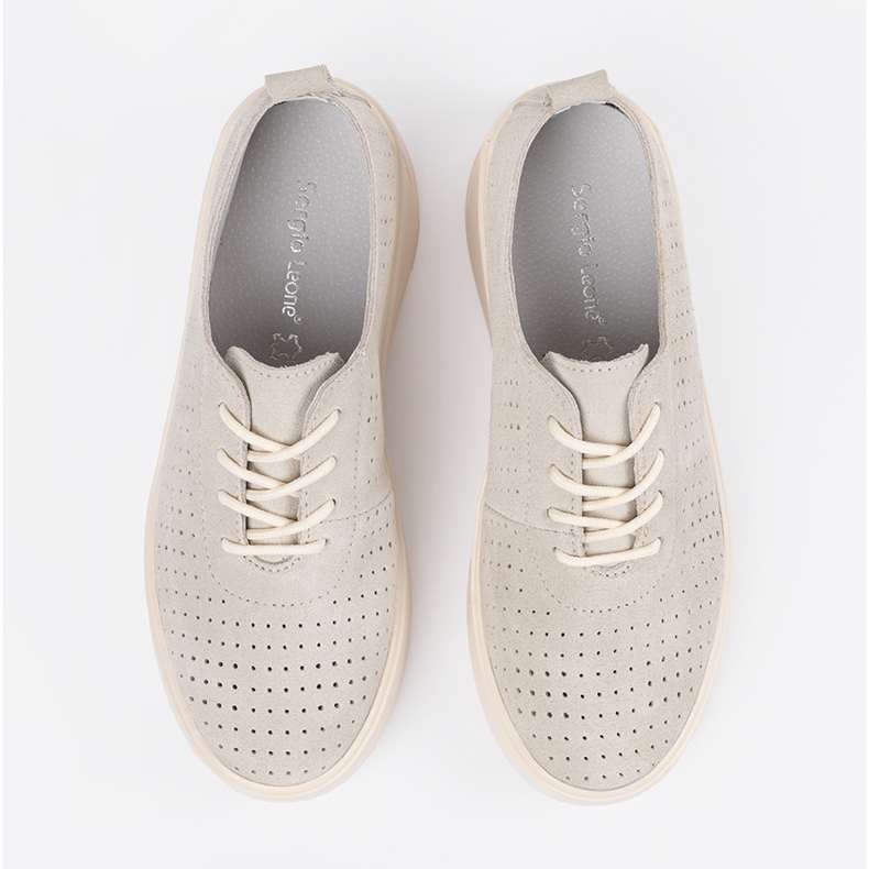 Sergio Leone Openwork lædersko beige 1