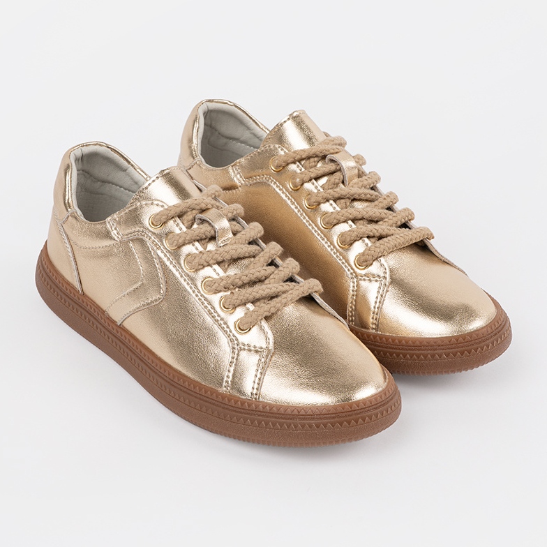 Golden Sneakers Women's Leather Sergio Leone gylden 1