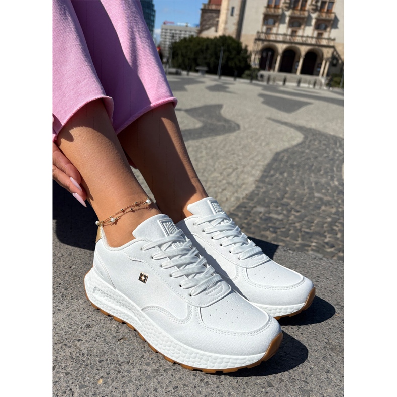 Letvægt kvinders sportssko Big Star RR274629 Hi-Polish White System hvid 2