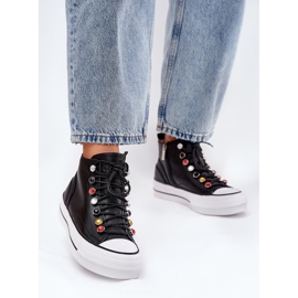 GOE RR2N4101 kvinders høje læder sneakers sort 2
