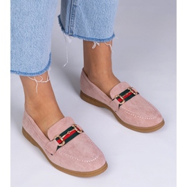Pink Loafers fra Ekozamsz med en gylden dekoration lyserød 1