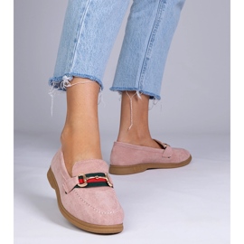 Pink Loafers fra Ekozamsz med en gylden dekoration lyserød 2