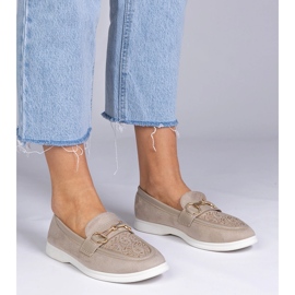 Creamy moccasins fra Ekozamsz med zirkoner cremet 1
