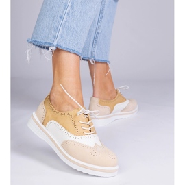 Beige klassiske Oxford -sko 1