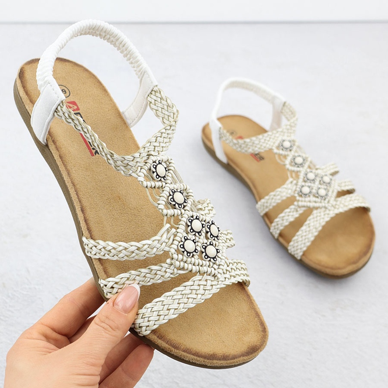 Kvinders komfortable sandaler slipper hvide Artiker 56C1323 1