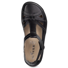 Kvinders barfodede sko Ultralekkie Olivier 1285 Velcro sort 7