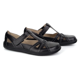 Kvinders barfodede sko Ultralekkie Olivier 1285 Velcro sort 4