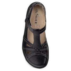 Kvinders barfodede sko Ultralekkie Olivier 1285 Velcro sort 8