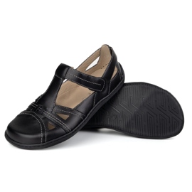 Kvinders barfodede sko Ultralekkie Olivier 1285 Velcro sort 5
