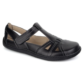 Kvinders barfodede sko Ultralekkie Olivier 1285 Velcro sort 2