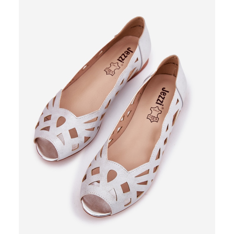 Jezzi Sølv Openwork Ballerinas med bare fingre 2