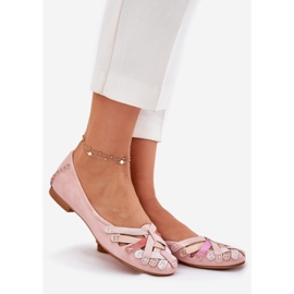 Women's Leather Ballerinas Maciejka 01358-51 Pink lyserød 1