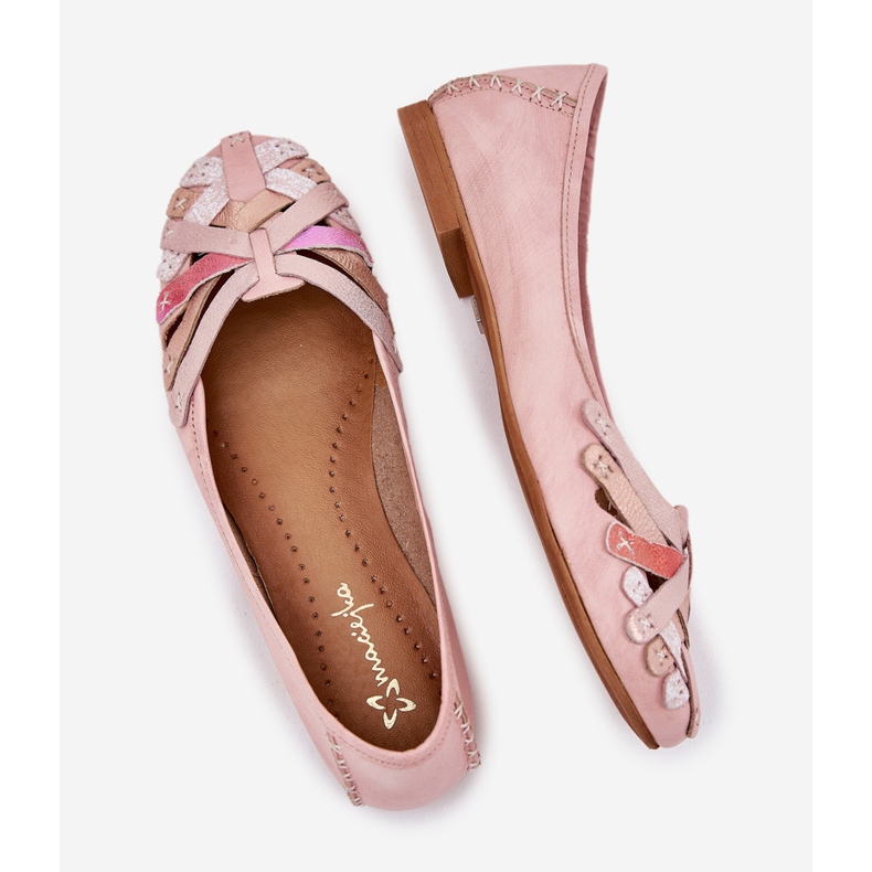 Women's Leather Ballerinas Maciejka 01358-51 Pink lyserød 2