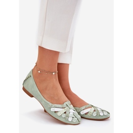 Women's Leather Ballerinas Maciejka 01358-50 Mint grøn 1
