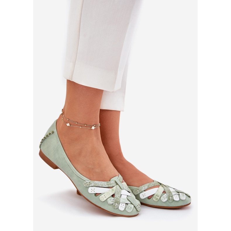 Women's Leather Ballerinas Maciejka 01358-50 Mint grøn 1