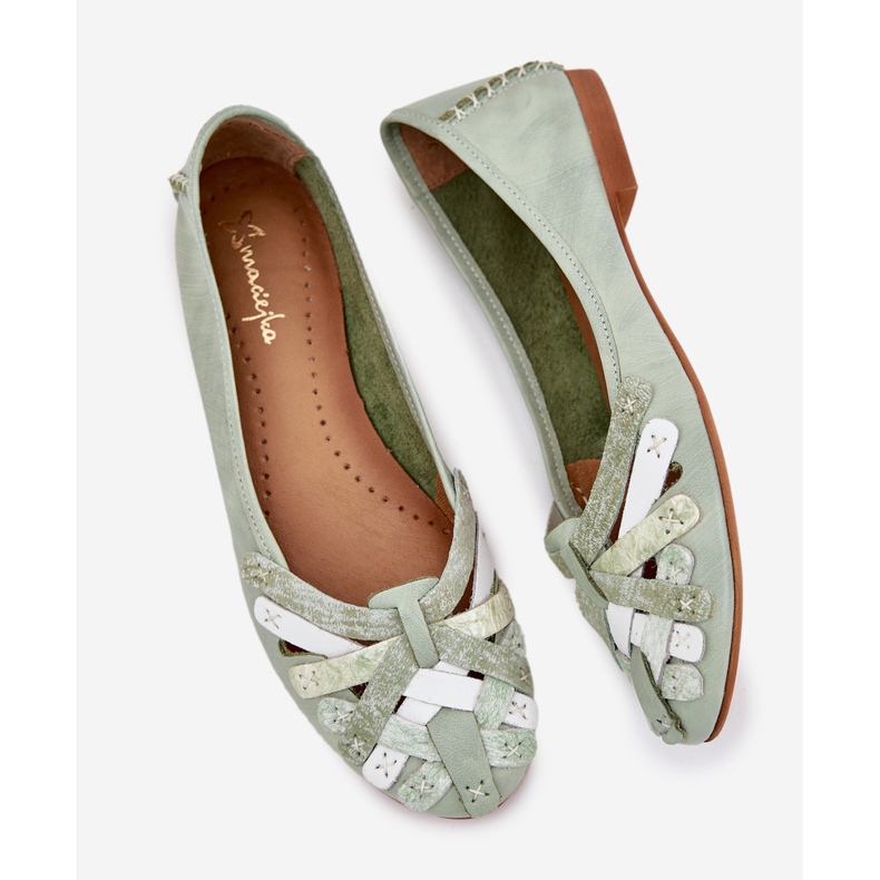 Women's Leather Ballerinas Maciejka 01358-50 Mint grøn 2