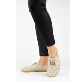 Olivier Kvinders barfodede minimalistiske sneakers 1288pol beige 1