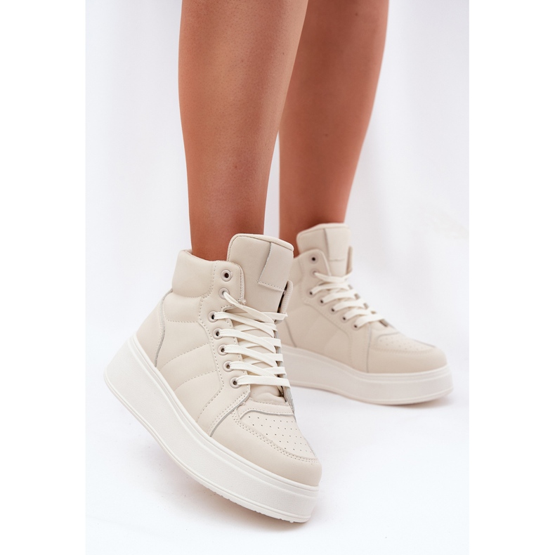 Evento Høje kvinders sneakers på platformen beige 2