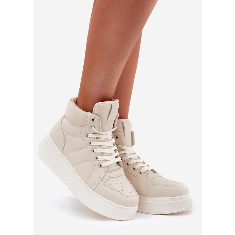 Evento Høje kvinders sneakers på platformen beige 1