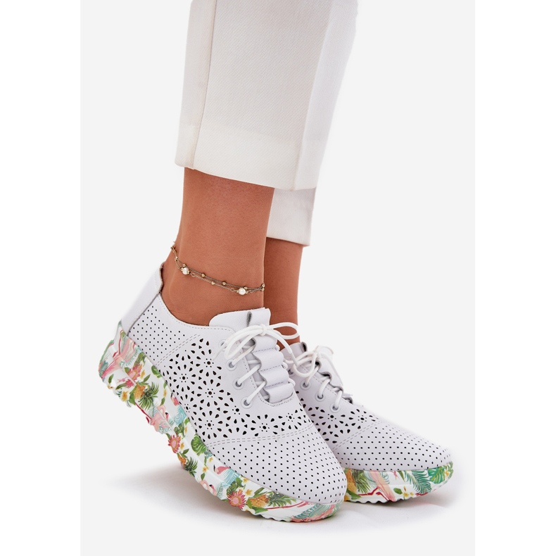 Læder Openwork Women's Shoes For Artiker 56C1532 White hvid 1