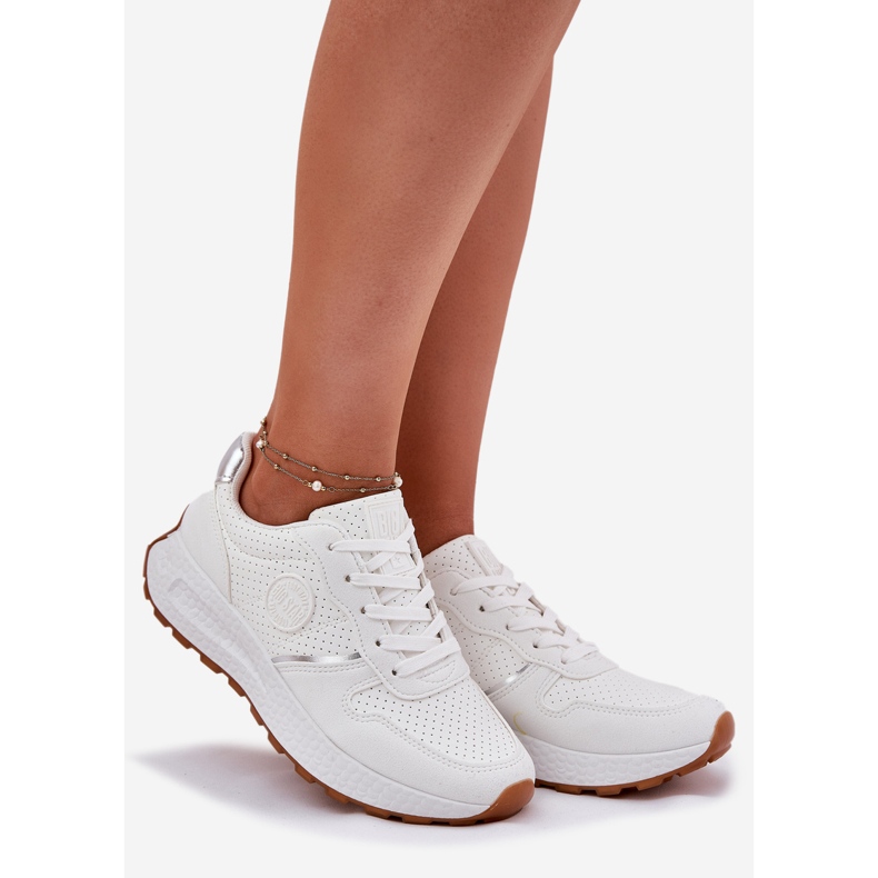 Kvinders sneakers på platformen Big Star RR274487 Hi-Polish System White hvid 1