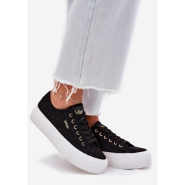Kvinders sneakers med blonder Lee Cooper LCW-25-31-3439L sort 1