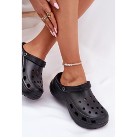 Big Star Kvinders skum flip flops på den massive sål store stjerne RR274A118 Sort 7