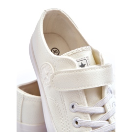 News Læder børnesneakers med velcro, hvid 3