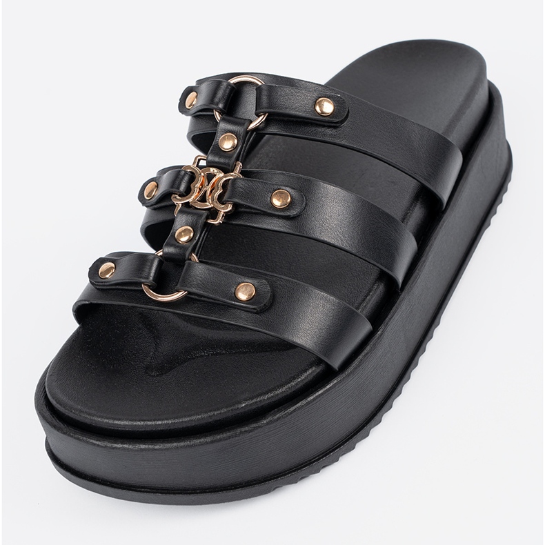 Seastar Sorte platformsflip-flops til kvinder 1