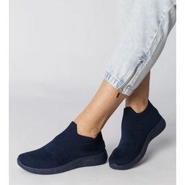 Navy Blue Sports Sneakers med en soking øvre blå 1