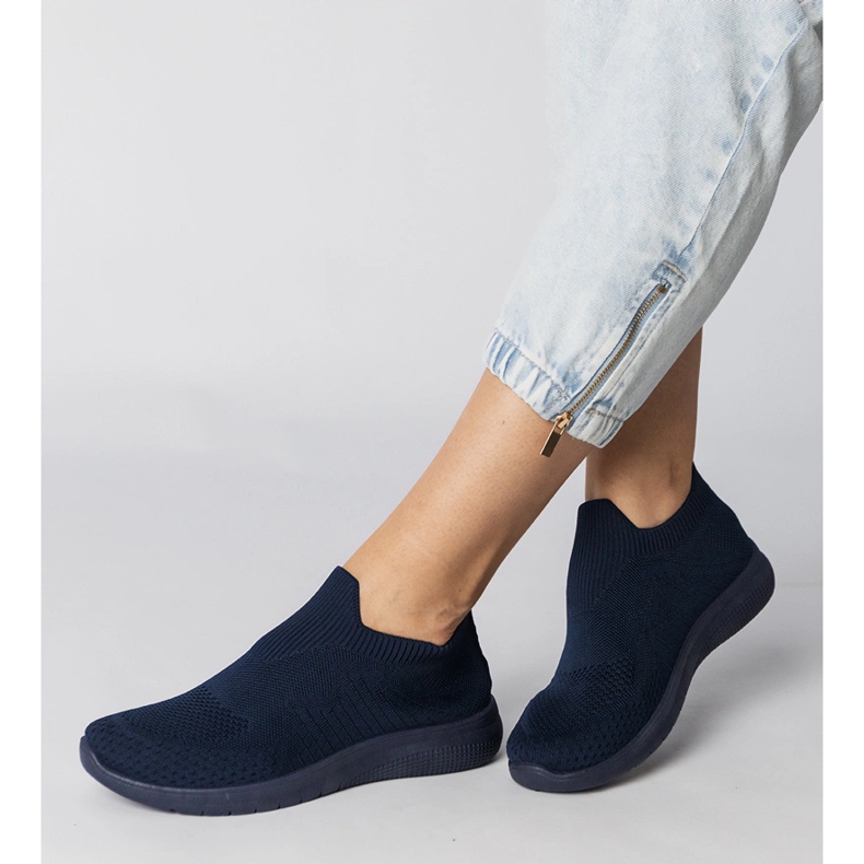 Navy Blue Sports Sneakers med en soking øvre blå 1