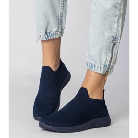 Navy Blue Sports Sneakers med en soking øvre blå 2