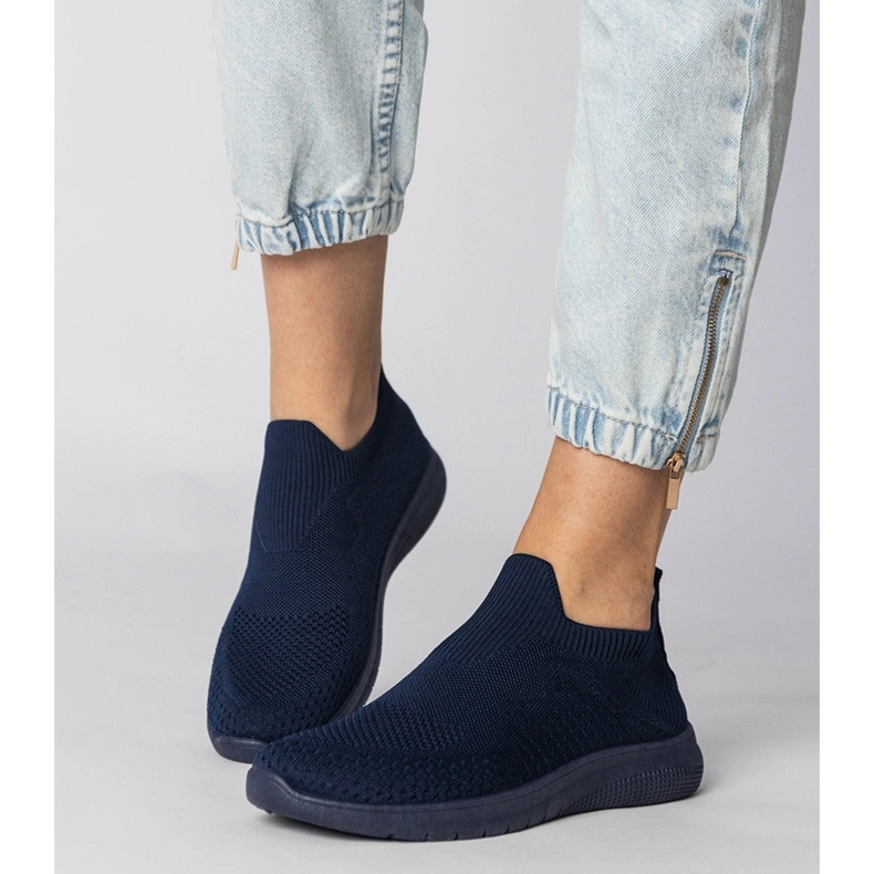 Navy Blue Sports Sneakers med en soking øvre blå 2