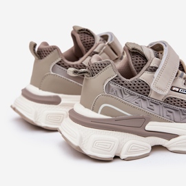 Sneakers sportssko til khaki velcro beige 2