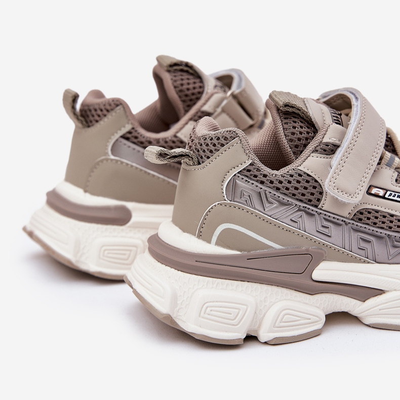 Sneakers sportssko til khaki velcro beige 2
