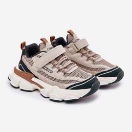 Sneakers sportssportsko til beige velcro 1