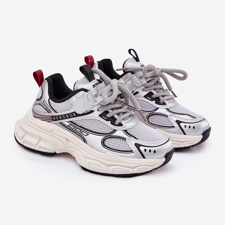 Børns sneakers på en tyk sål sølv Xairana 1