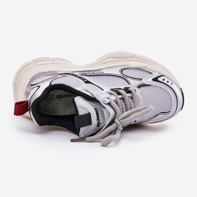 Børns sneakers på en tyk sål sølv Xairana 2