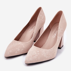 Vinceza Elegante pumper på Vincez 62223 beige søjle 2