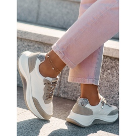 Big Star Kvinders ruskind sneakers på den store stjerne RR274A344 HI-POLISH BEIGE SYSTEM 1
