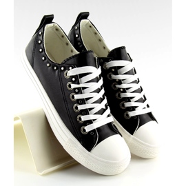 Sorte SM-2738 Sorte damesneakers med nitter 1